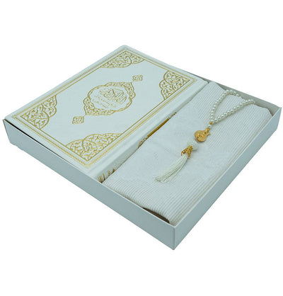 Prayer Rug Gift Box Set - With Quran & Prayer Beads