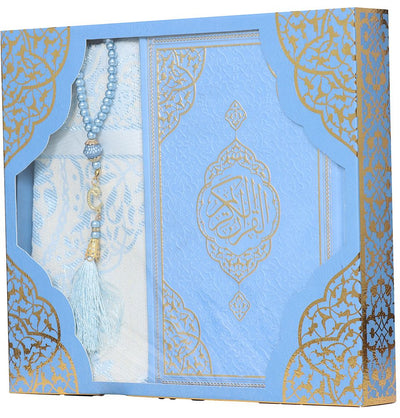 Prayer Rug Gift Box Set - With Quran & Prayer Beads