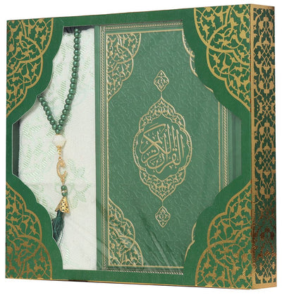 Prayer Rug Gift Box Set - With Quran & Prayer Beads